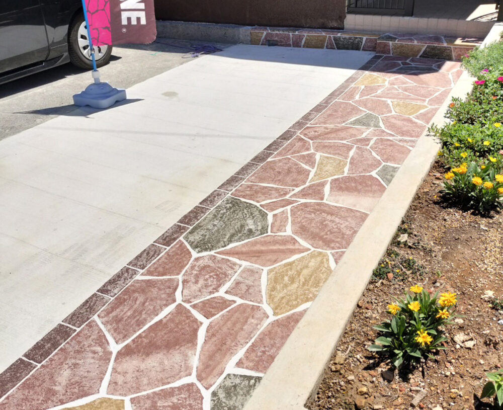 ローラーストーン。施工後1